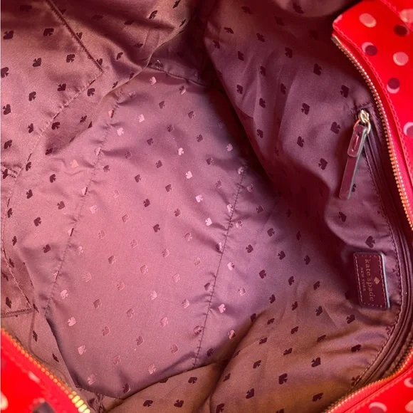 Kate spade Red Polka Dot Tote Bag no callouts only used a few times - Picture 3 of 13